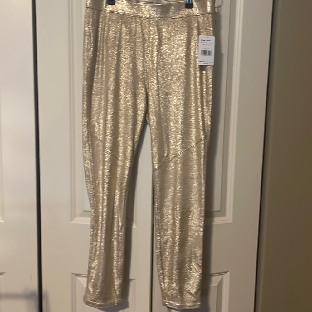 Free People Gold Leggings